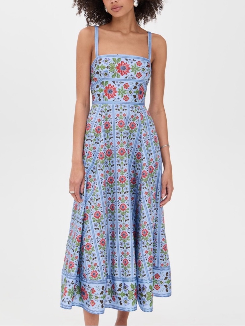 NWT Hill House Margot Midi Dress with Blue and Red florals